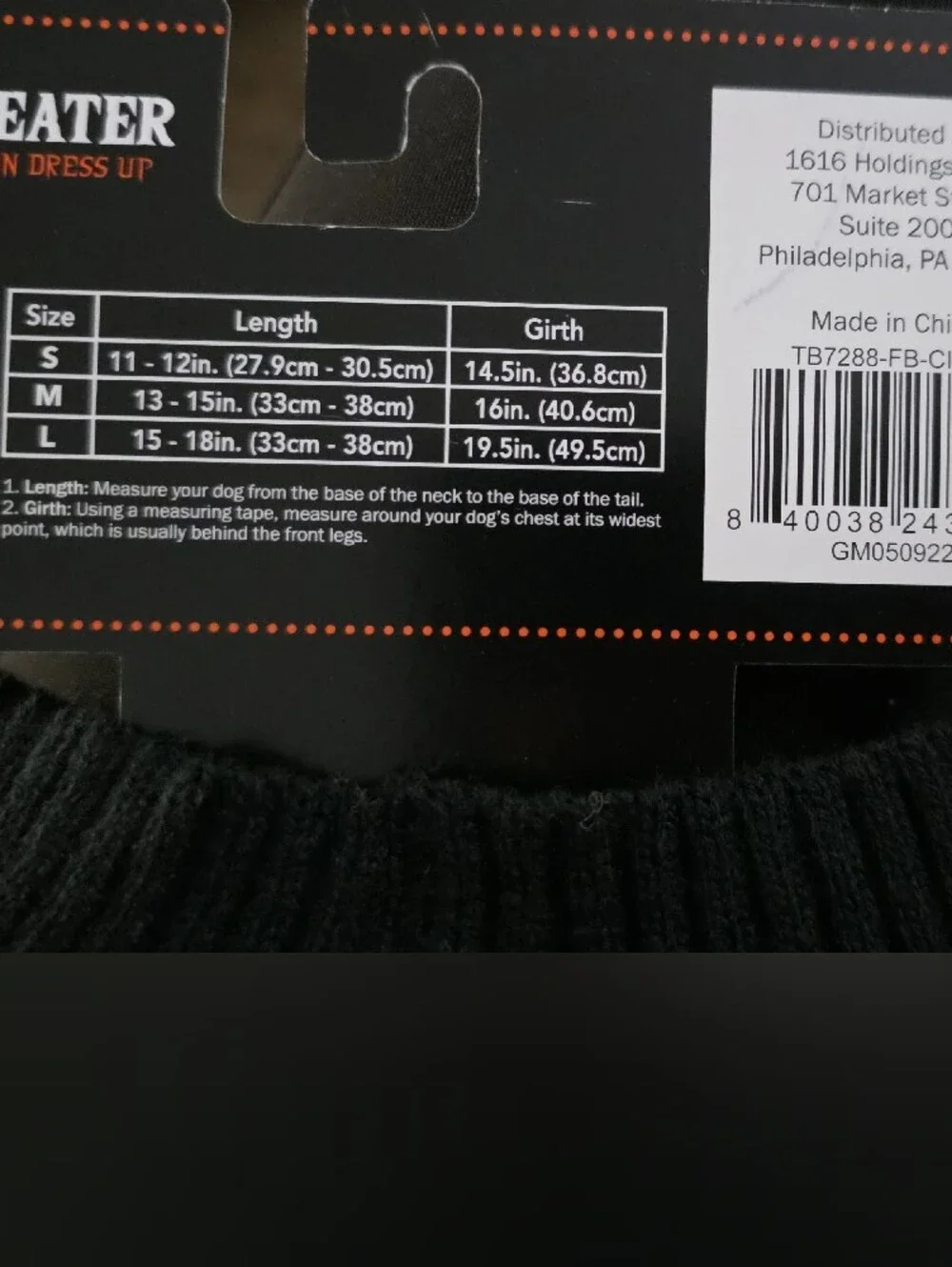 pet sweater brand black